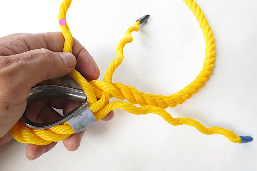 アイスプライス編み込み加工方法 ロープの端に輪っかを作る