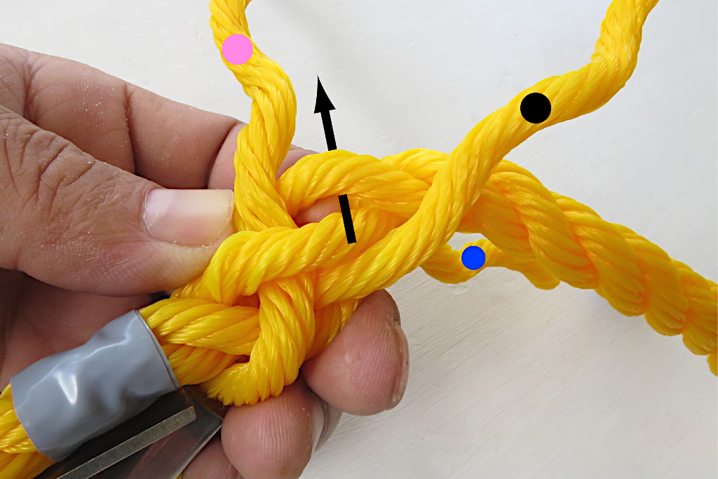 アイスプライス編み込み加工方法 ロープの端に輪っかを作る