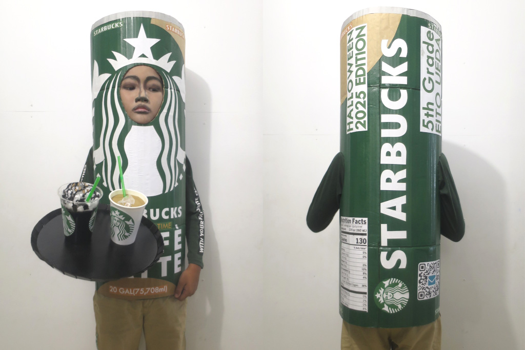 手作りダンボール・ハロウィン衣装【着れるスターバックスの缶とドリンク】の作り方